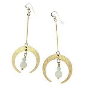Crescent Moon Moonstone Earrings